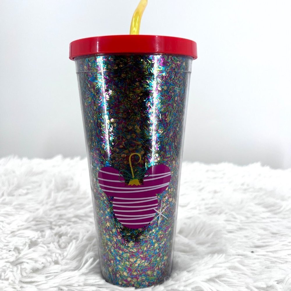 Disney Parks Mid Century Brights Holiday Tumbler With Straw